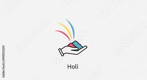 Colorful powder exploding from a hand holi festival celebration