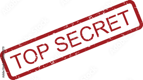 A red rectangular rubber stamp with the word VERY TOP SECRET displays a grunge texture