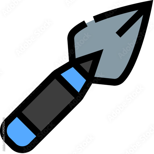 Gardening trowel icon depicting a small hand tool for planting, digging, and maintaining plants, representing cultivation, hobby, and outdoor work concepts