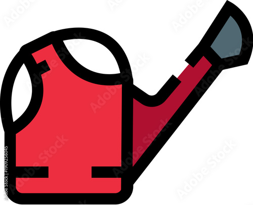 Red watering can graphic symbolizing garden care, growing plants, horticultural activities, and the essential tools used for irrigation and maintaining healthy cultivation