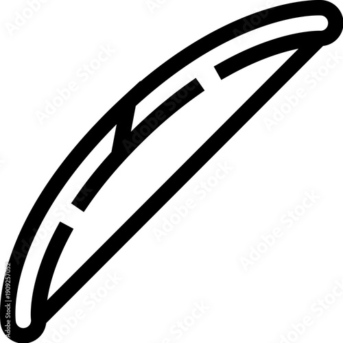 Archery bow representing focus, precision, and skill, ideal for activities like target practice, competition, and hunting, depicted as a minimalist line art illustration
