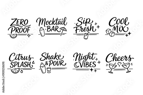 Zero proof mocktail bar with cool mix and fresh citrus splash for night vibes and cheers