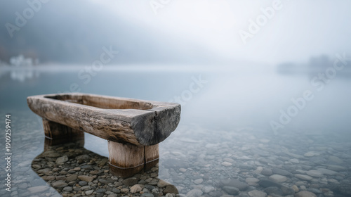 Tranquil Lakeside Bench: A ...