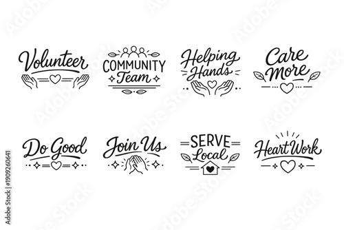 Inspirational volunteer logos and community service designs