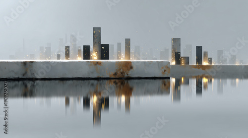 Abstract Cityscape Reflecti...