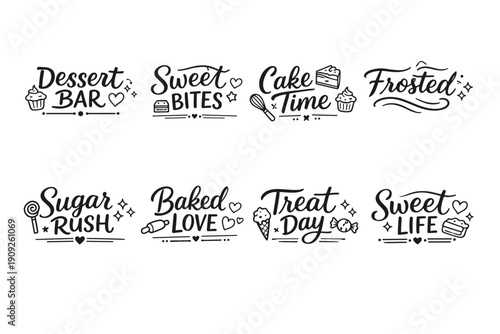 Charming dessert-themed typography designs for sweet treats inspirations