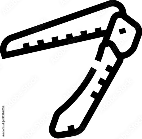 Folding hand saw tool with an ergonomic handle and sharp blade, ready for use in gardening, tree pruning, camping, and various construction or woodwork tasks