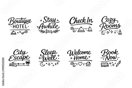Boutique hotel themes: cozy rooms, sleep well, city escape, welcome home