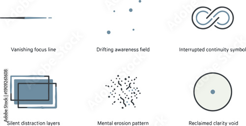Mindfulness and Attention Span Concept Minimalist Symbols