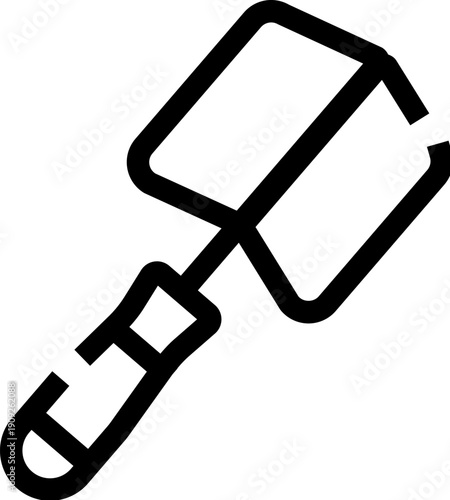 Shaving brush silhouette line icon representing male grooming and personal careminimal barber shop tool pictogram for skincare, hygiene, beauty, and grooming apps or web interfaces