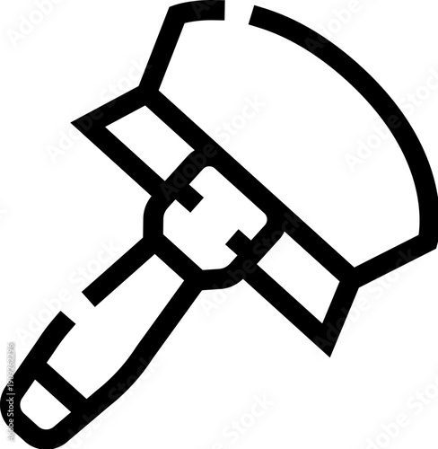 Scraper tool with a metal blade and handle, commonly used for cleaning surfaces, removing paint, or preparing walls during renovation and construction tasks