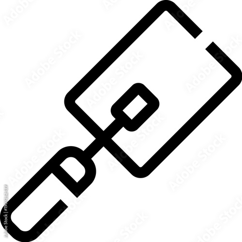 Hand trowel tool with a rectangular blade and handle illustrating equipment used in building, plastering, and bricklaying for various repair and finishing tasks