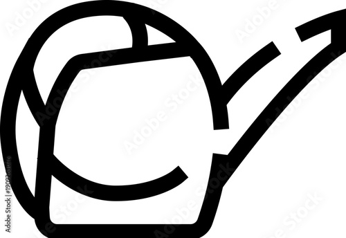 Metal or plastic watering can with an extended spout for delivering water to plants, flowers, and vegetables, representing gardening, growth, care, and domestic hobby