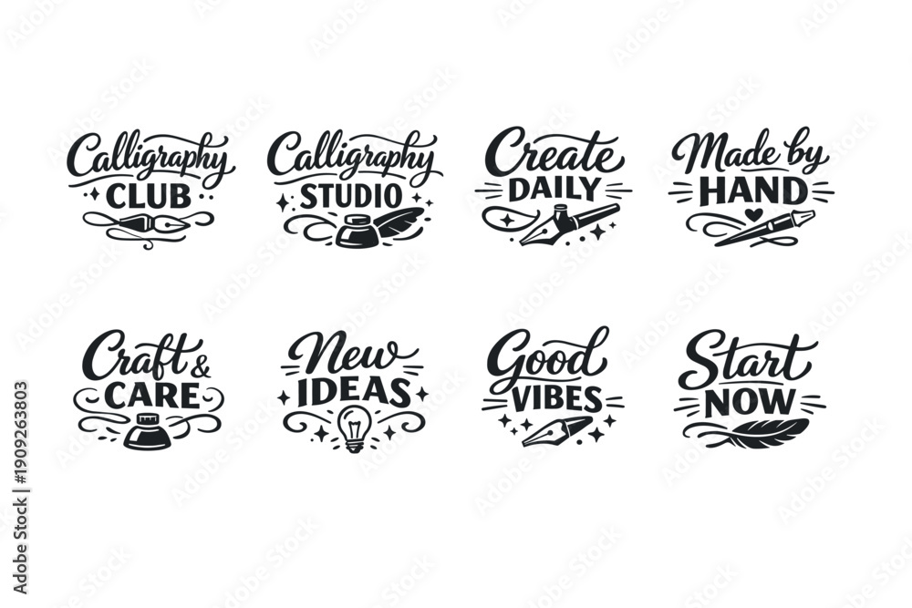 Fototapeta premium Creative typography designs for calligraphy, craft, and inspiration