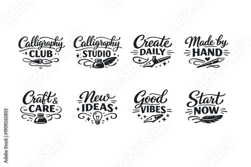 Creative typography designs for calligraphy, craft, and inspiration