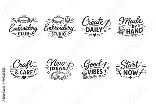 Handcrafted embroidery designs and inspiring craft quotes collection