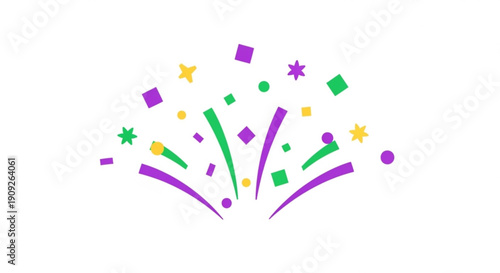 Vibrant colorful confetti explodes in air festive celebration graphic