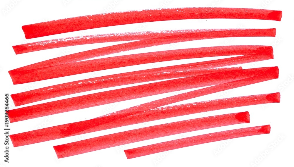 Obraz premium Red permanent marker thick strokes forming abstract shapes on white paper
