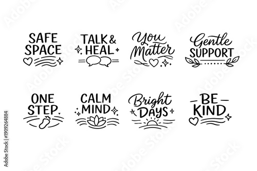 Inspirational mental health quotes featuring positive messages and encouragement