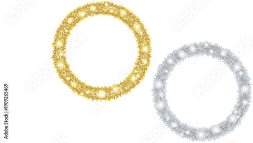 ファーのふわふわフレーム素材　金銀