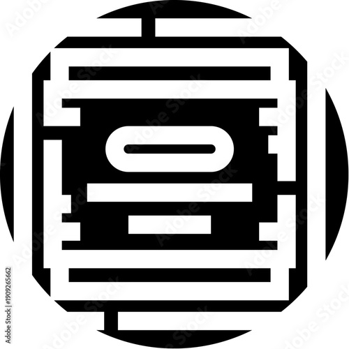 Digital currency icon depicting a black and white abstract representation of exchanging and transferring value through a cryptographic payment network