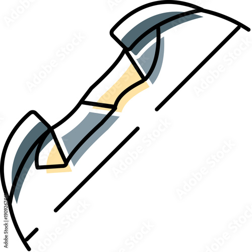 Archery bow weapon doodle drawing illustration creating a clean and simple icon design, ideal for concepts relating to sports, hunting, medieval themes, and ancient weaponry