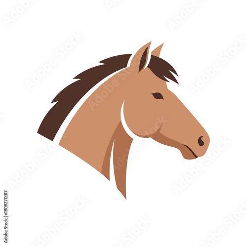 Illustration of a horse head in profile, a simple and clean design suitable for various uses