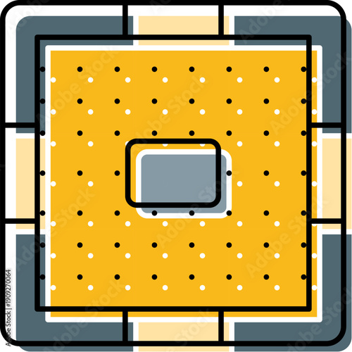 Processor computer chip with internal circuitry details, forming an icon representing computing power, data processing, and advanced technology in a digital context