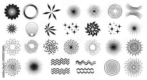 Abstract Grunge Brushes, Textures, and Graphic Elements - Black and White Collection