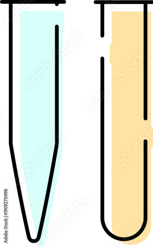Laboratory test tubes icon symbolizing medical research, scientific experiments and chemical analysis in biochemistry, biotech, medicine and laboratory diagnostics and education