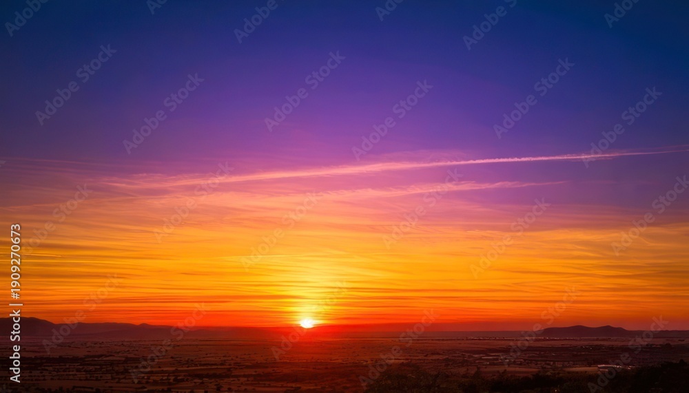 Fototapeta premium Vibrant Sunset Over a Serene Landscape.