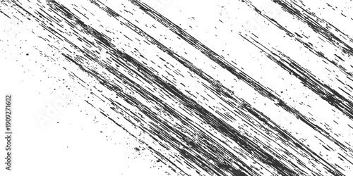 An abstract black and white grunge background features a vintage textured pattern with dark ink and rough gray paint on an old dirty concrete wall surface