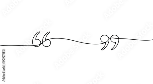 Quotation marks in simple continuous line art