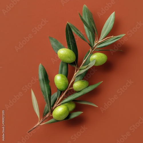 Wallpaper Mural Olive branch with green olives against a background Torontodigital.ca