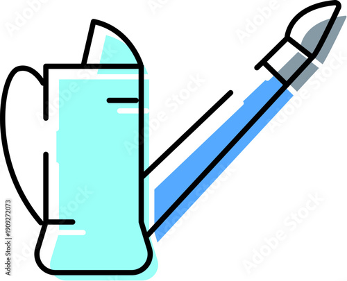 Watering can providing essential hydration for plants, symbolizing growth, nurturing, and the sustainable practice of gardening and horticulture on a white background