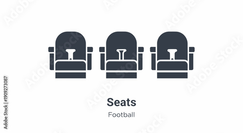 Football Stadium Seats Icon, Vector Illustration, Audience Seating Symbol
