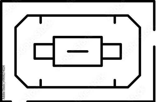 Poker table top view linear icon showing betting layout and cards for casino play, minimalist outline symbol for gambling, game night, leisure, strategy, and betting entertainment