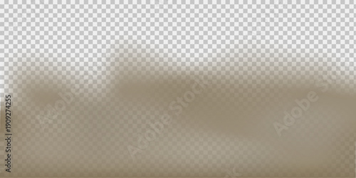 Realistic sand dust cloud isolated on transparent background for overlay effects