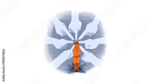 Social Pressure and Bullying Concept Illustration