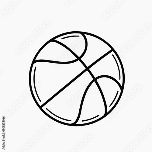 Minimalist outline of a basketball on a clean white background  