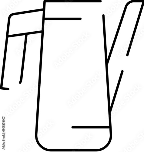 Coffee pot line art with clean, minimalist outline, simple kitchenware icon symbolizing brewing, hot beverages and domestic morning routine for web, app, print or ui use
