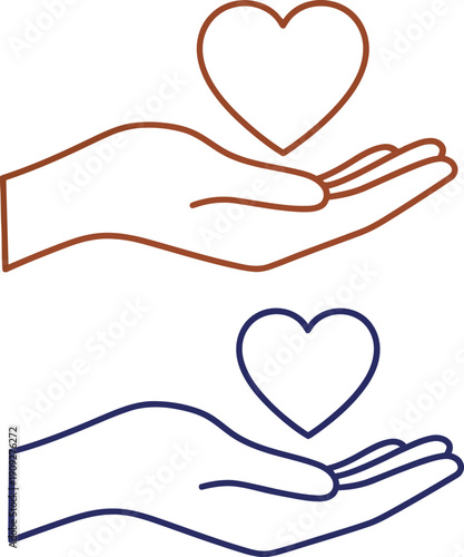 Hands cradling hearts in symbol of care and compassion