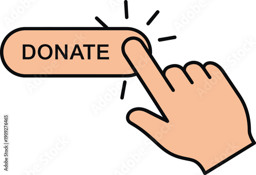 Hand clicking donate button to make a charitable contribution