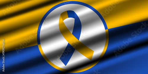 World Down Syndrome Day. Great for cards, banners, posters, social media and more. Blue background.