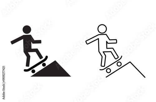 Skateboarding ramp icon vector for web design