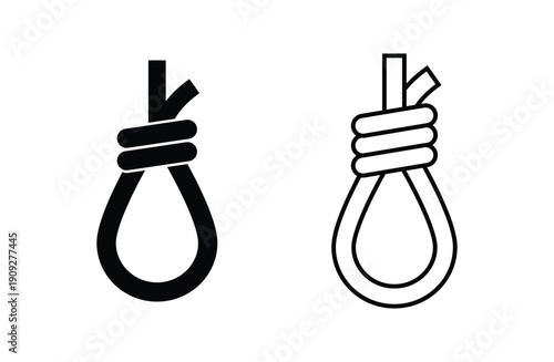 Noose rope icon vector for web design
