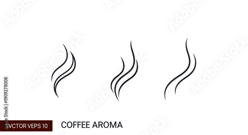 Abstract Coffee Aroma Swirls - Vector Illustration
