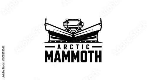 Arctic Mammoth Snow Plow Truck Logo - Heavy Duty Winter Service