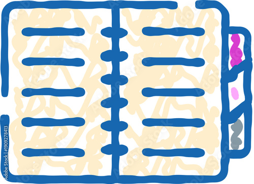 Open notebook planner illustrating organization, schedule management, contacts, and appointments, representing planning, productivity, and essential communication tools for business and personal use