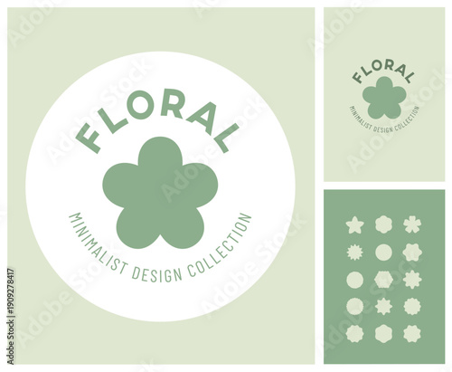 image de marque, logo, emblème, enseigne pour artisan fleuriste, créateur de bouquet, jardinerie, pépiniériste, atelier végétal, vendeur ambulant, plantes de saisons, local, biologique, botanique